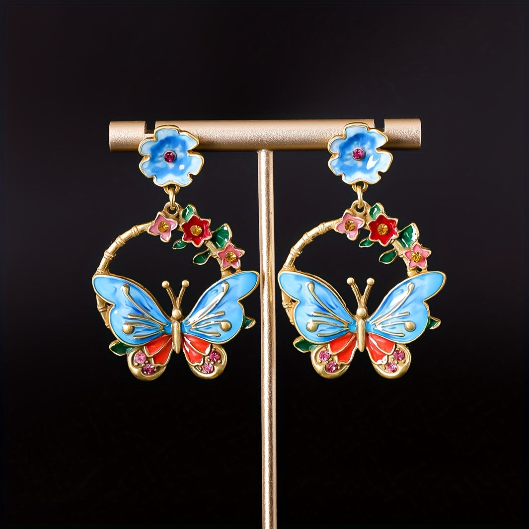 Stylish  Butterfly Enamel Earrings