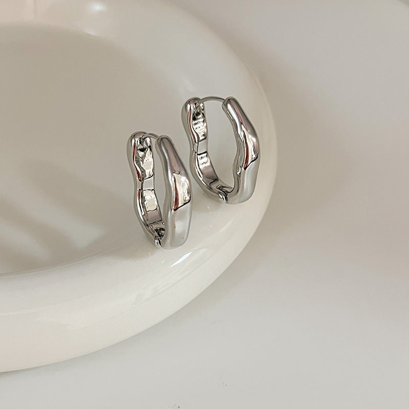 Timeless Irregular Gold and Silver Earrings