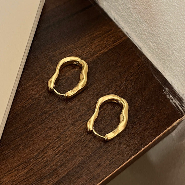 Timeless Irregular Gold and Silver Earrings