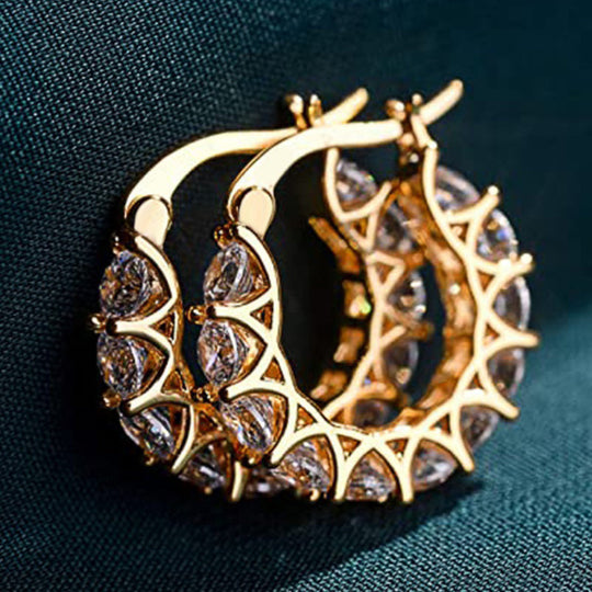 Stylish Zirconia Hoop Earrings