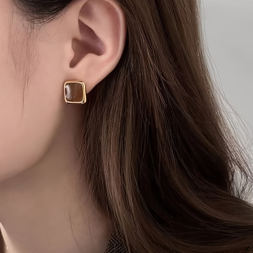 Trendy Elegant Small Square Earrings