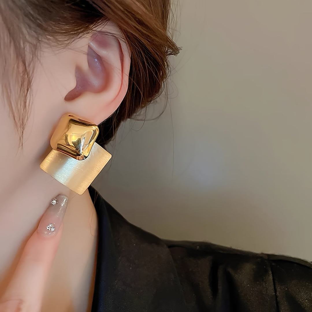 Modern-Inspired Geometric Square Earrings