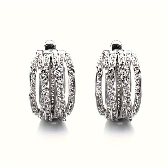 Women’s Hoop Earrings with Cross Design