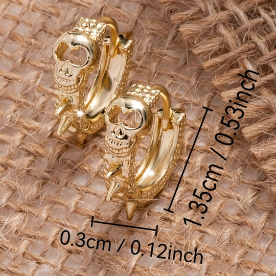 Classic Elegant Skull Hoop Earrings