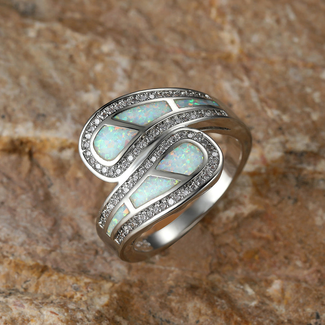 Boho Classic White Opal Stone Ring