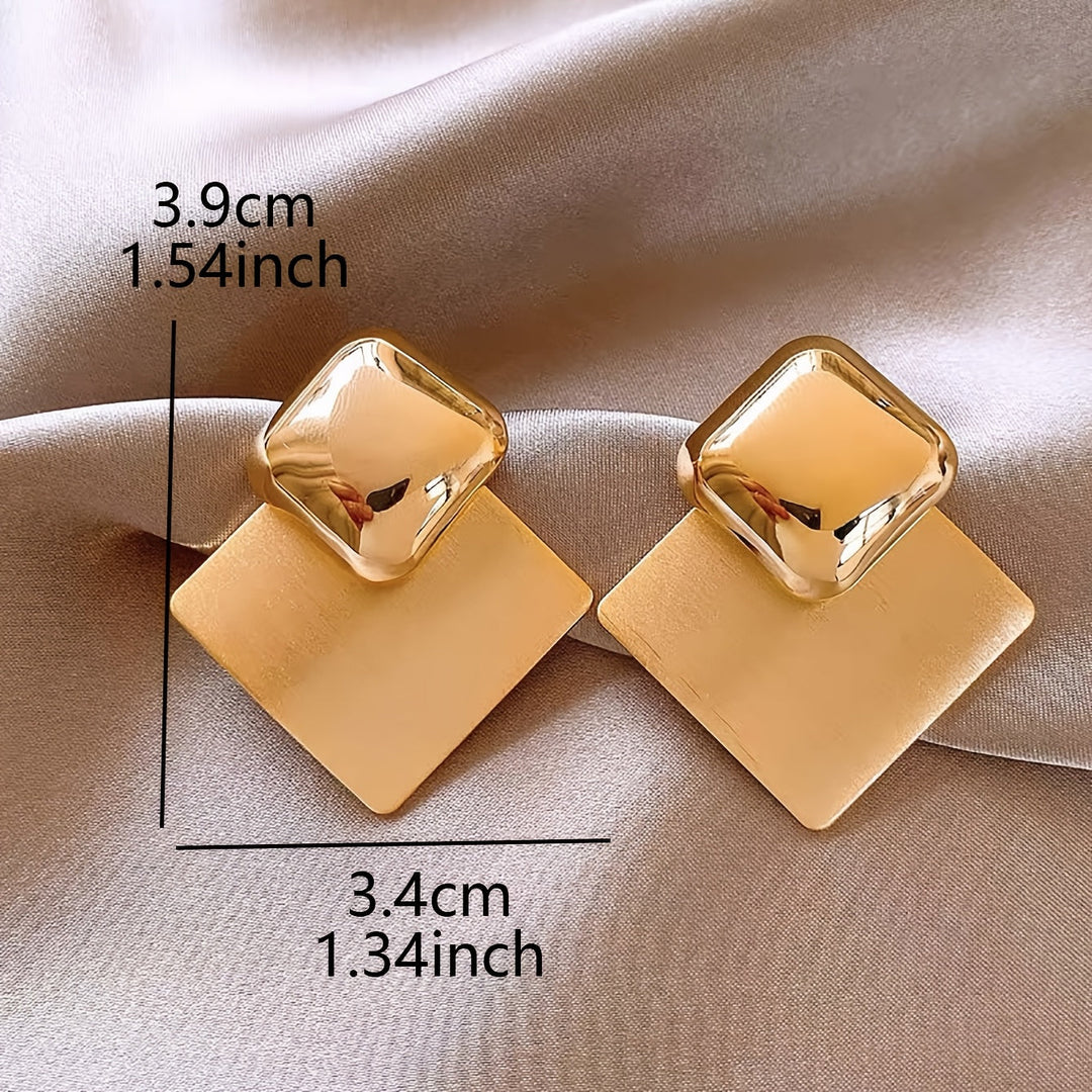 Modern-Inspired Geometric Square Earrings