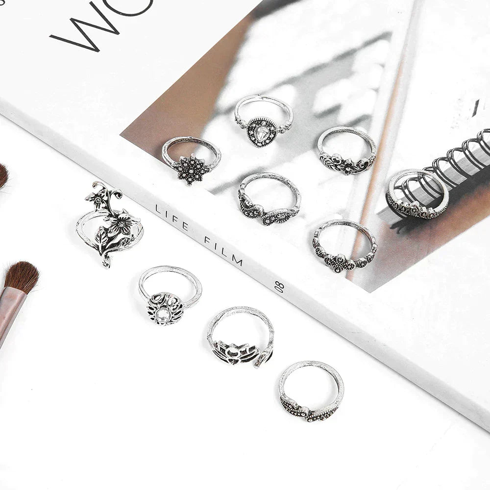 Enchanted Forest Rings Pack in Stylish Silver