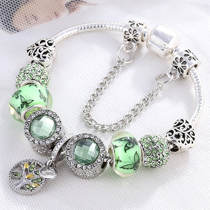 Bracelet Green Crystal