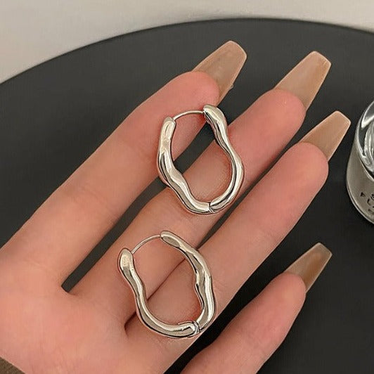Timeless Irregular Gold and Silver Earrings