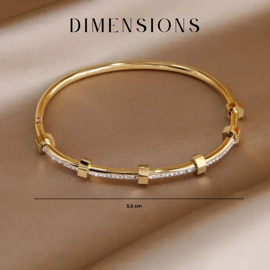 Bright Golden Plated Bracelet with Moissaniet cover