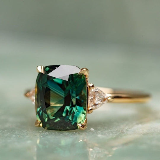 Timeless-Inspired Green Gemstone Ring