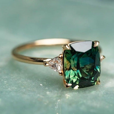Timeless-Inspired Green Gemstone Ring