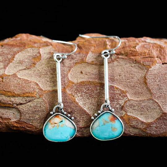 Modern Earrings with Turquoise Stones