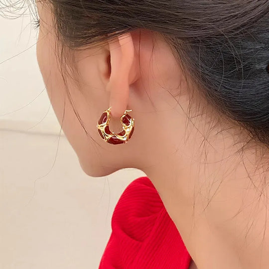 Light Trendy Rhinestone Hoops