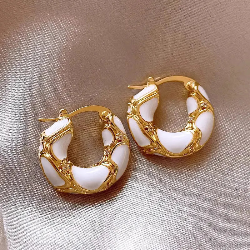 Light Trendy Rhinestone Hoops