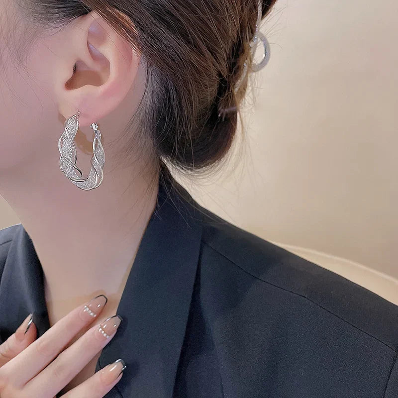 Light Trendy Rhinestone Hoops