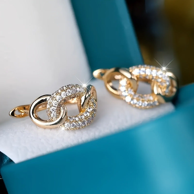 Classic Golden-Tone Elegant Hoop Earrings