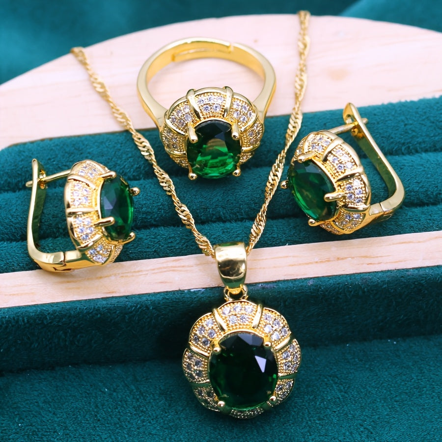 Elegant Elegant Multi-Color Cubic Zirconia Jewelry Set