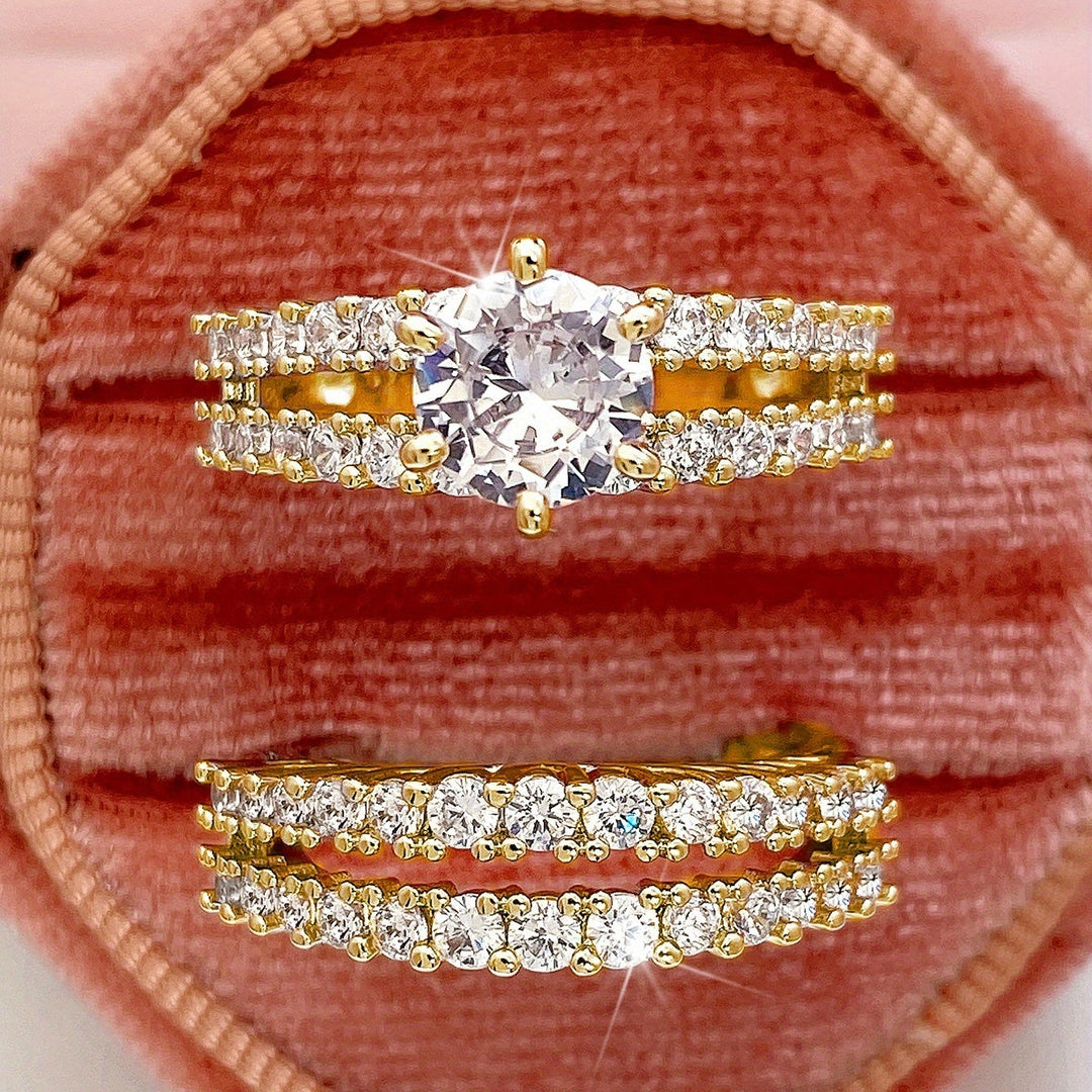 2-Piece Zirconia Engagement Ring