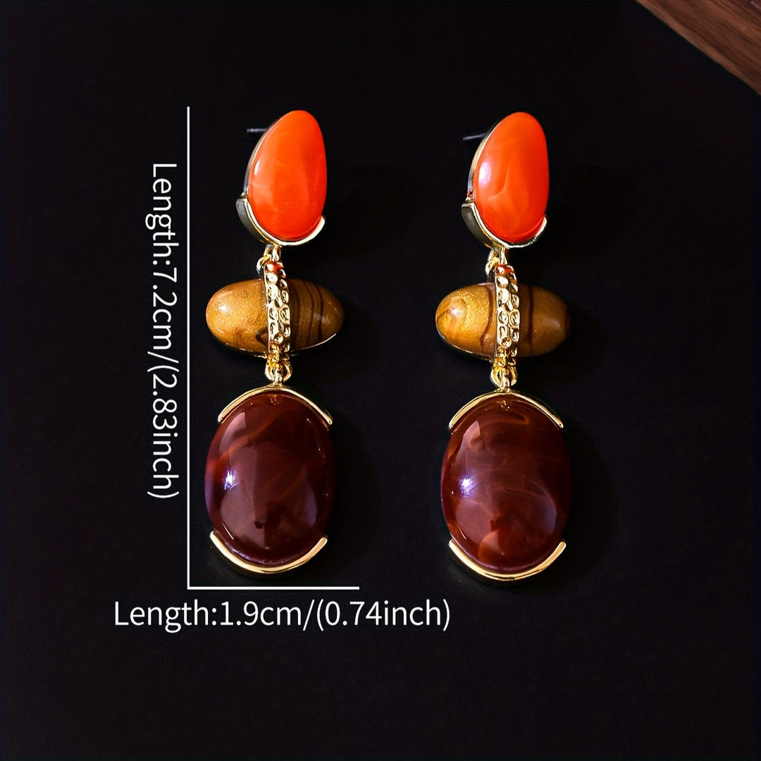 Retro Trendy Oval Teardrop Earrings