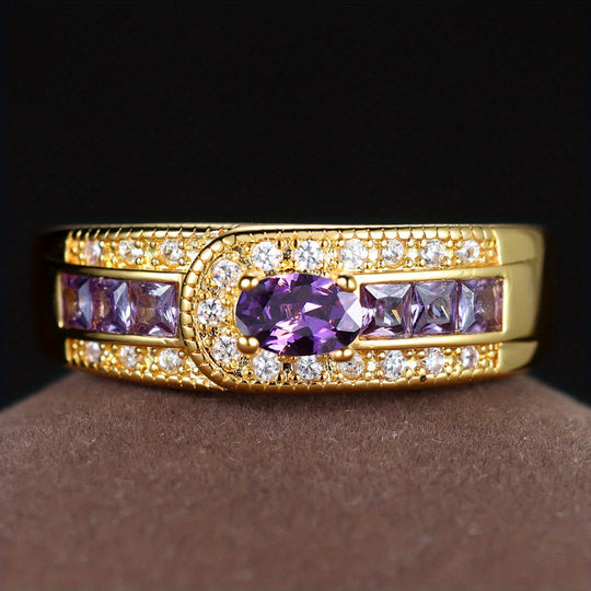 Stylish Inlaid Zirconia Band Ring