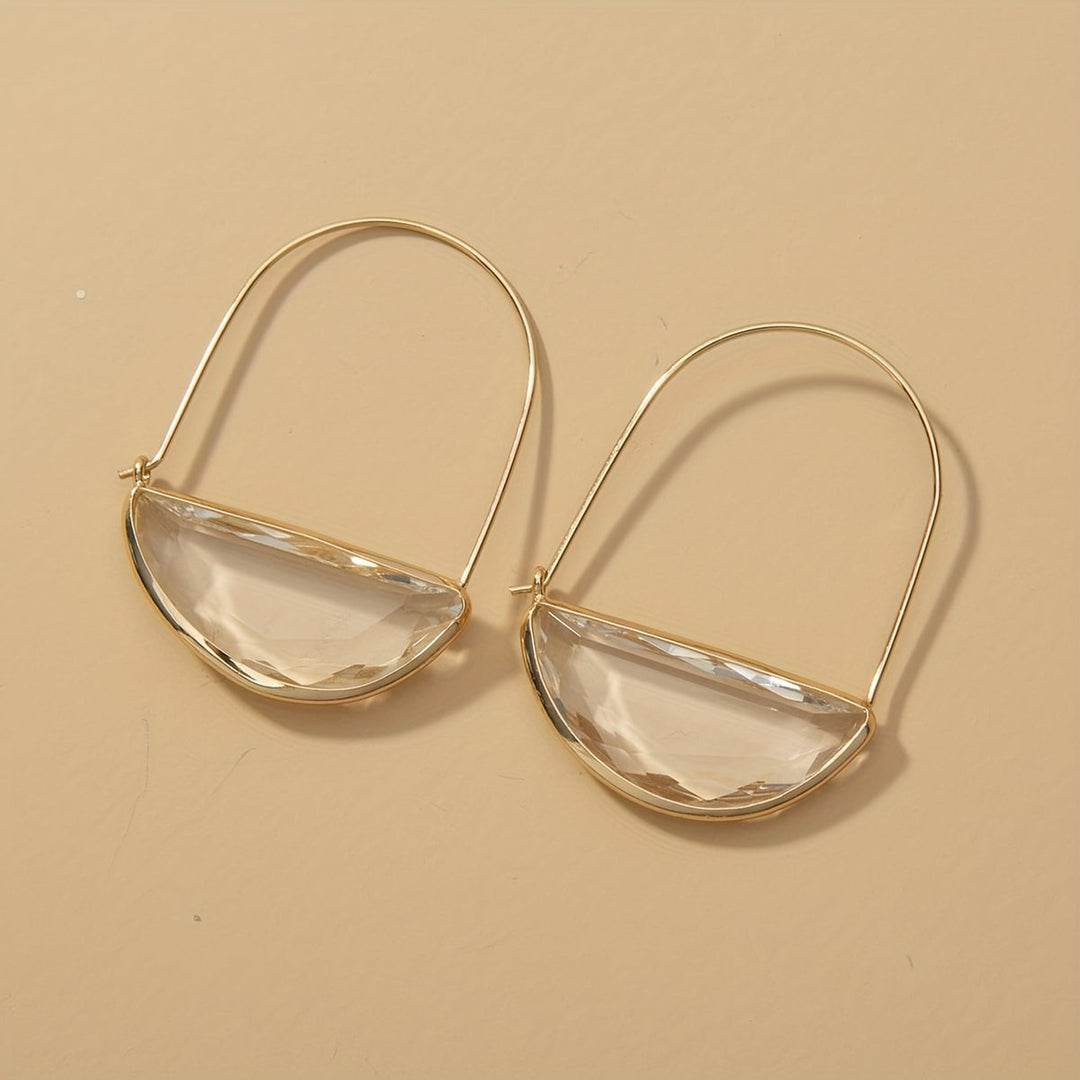 Semi-Circular Transparent Hoop Earrings