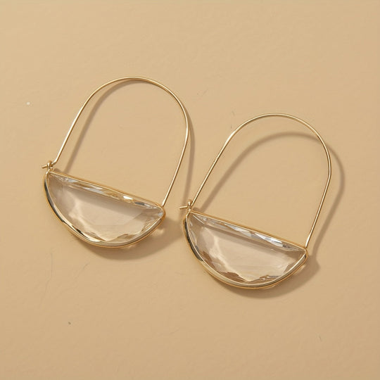 Semi-Circular Transparent Hoop Earrings
