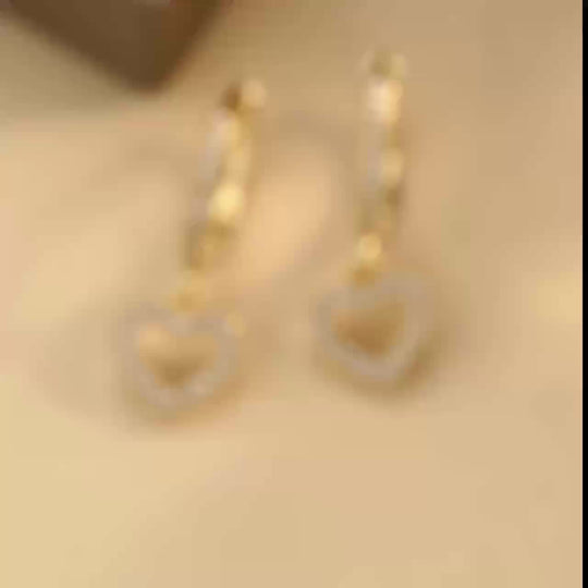Timeless Heart Pendant Hoop Earrings
