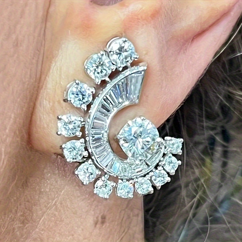 Chic Spiral Zirconia Earrings