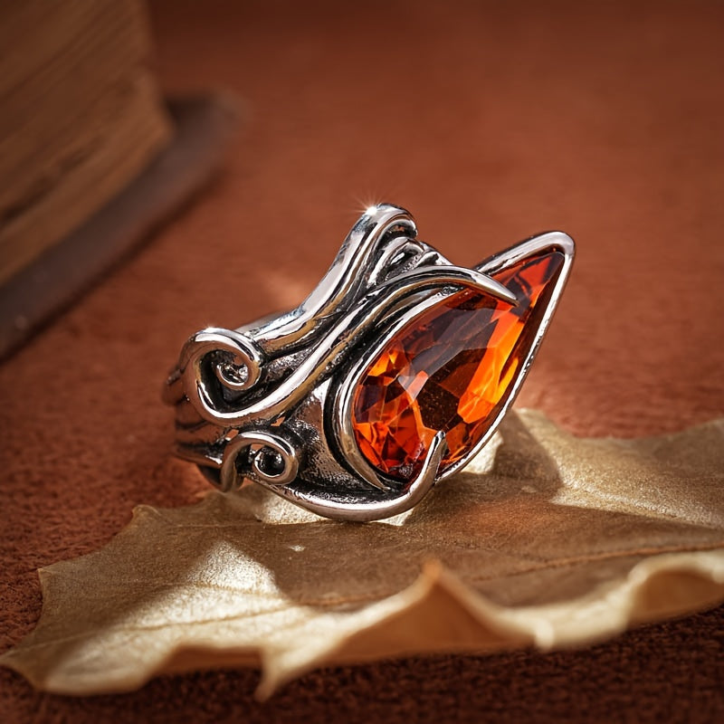 Timeless Irregular Oval Shape Crystal Ring