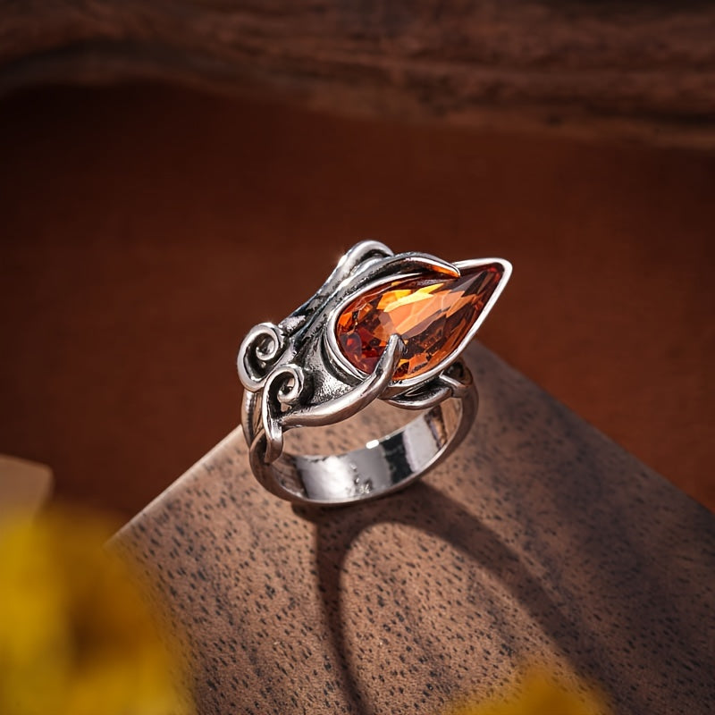 Timeless Irregular Oval Shape Crystal Ring