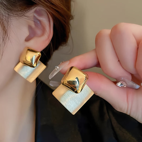 Modern-Inspired Geometric Square Earrings
