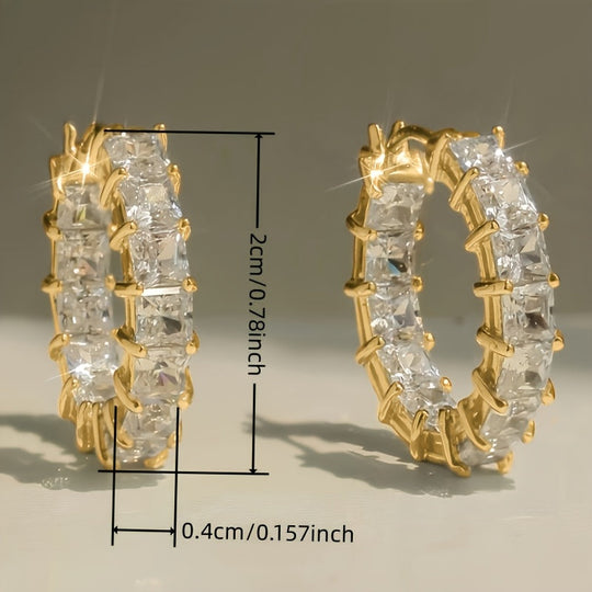 Elegant Women’s Zirconia Hoop Earrings