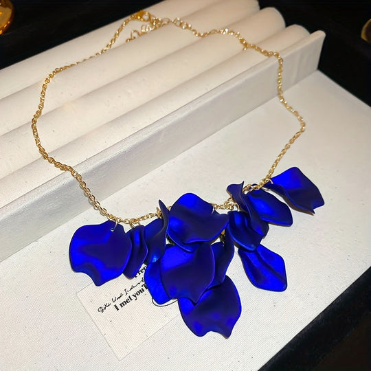 Trendy Elegant Floral Petal Tassel Necklace