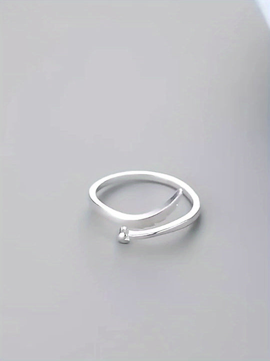 Simple Heart & Wing Open Ring