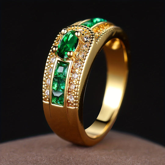 Stylish Inlaid Zirconia Band Ring