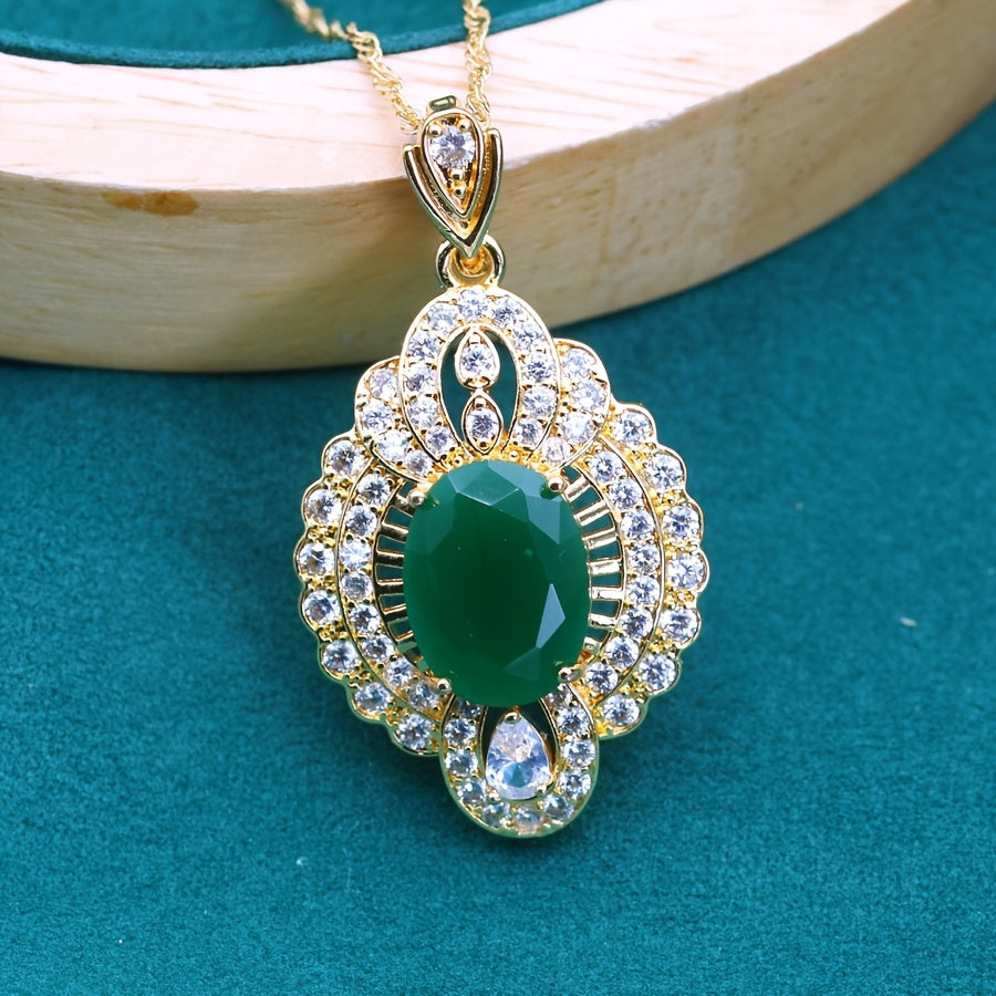 Elegant Synthetic Zirconia Pendant Necklace