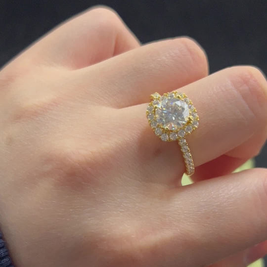 Silver Moissanite Engagement Ring