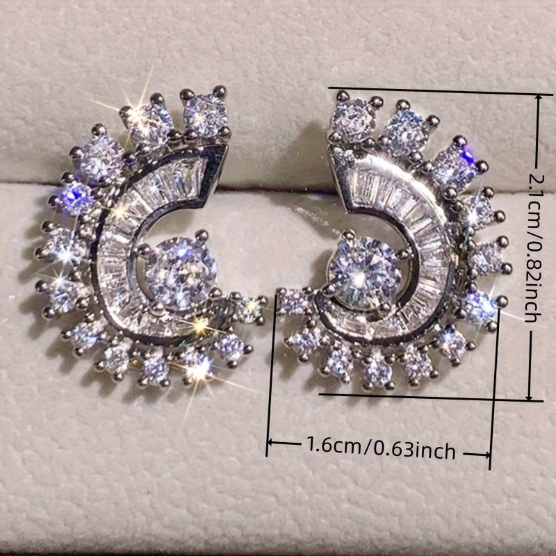 Chic Spiral Zirconia Earrings