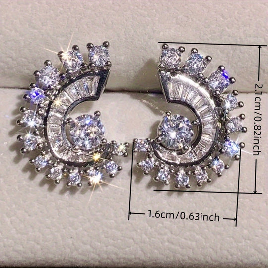 Chic Spiral Zirconia Earrings