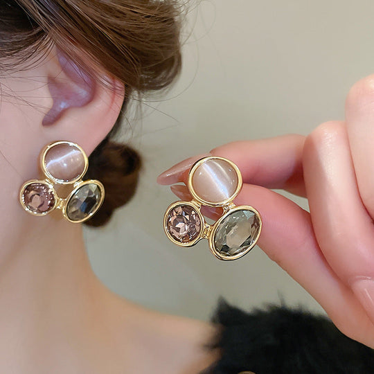 Trendy Style Oval Hollow Earrings