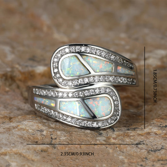 Boho Classic White Opal Stone Ring