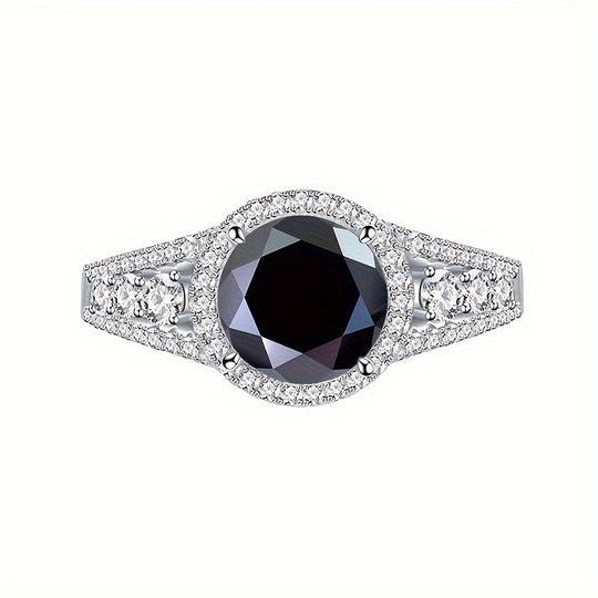 Elegant Blue Moissanite Ring