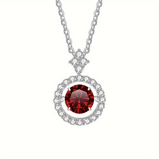 Moissanite Pendant Silver Necklace