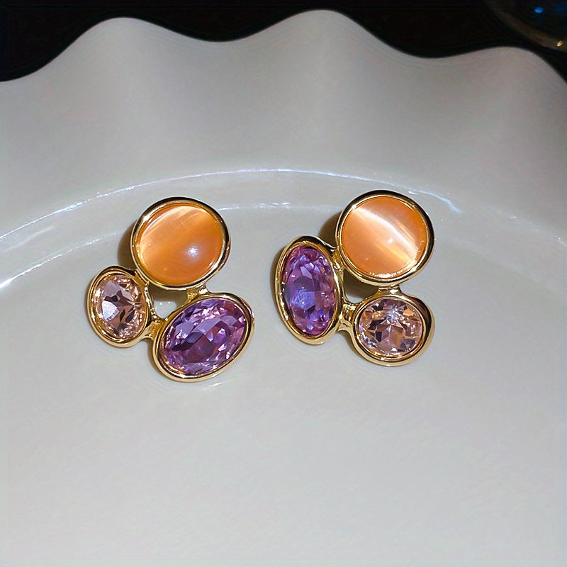 Trendy Style Oval Hollow Earrings