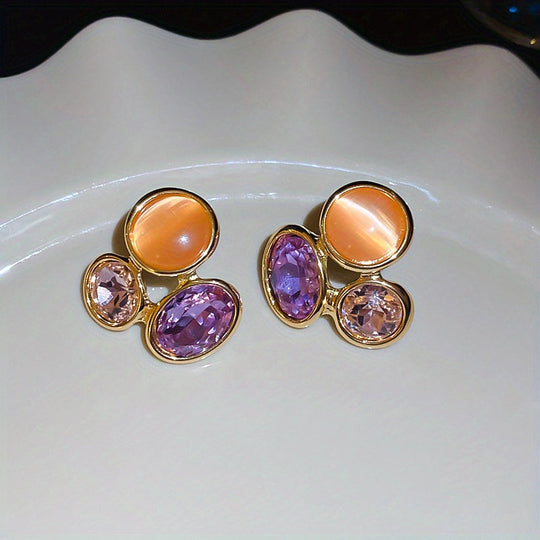 Trendy Style Oval Hollow Earrings