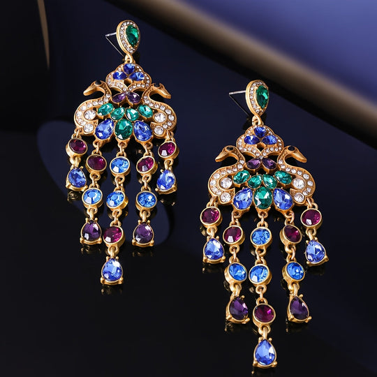 Trendy Peacock Dangle Earrings