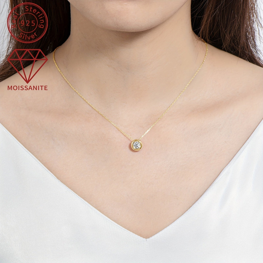 Silver Moissanite Pendant Necklace