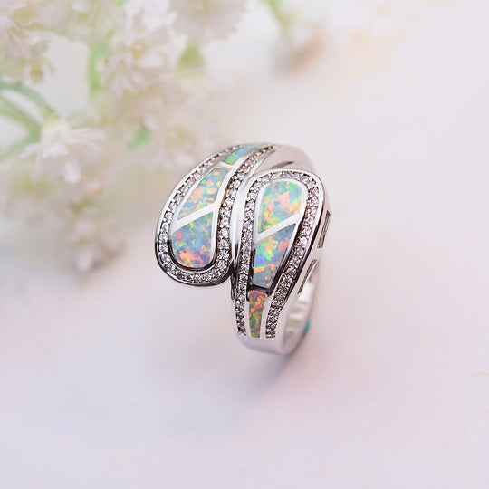 Boho Classic White Opal Stone Ring