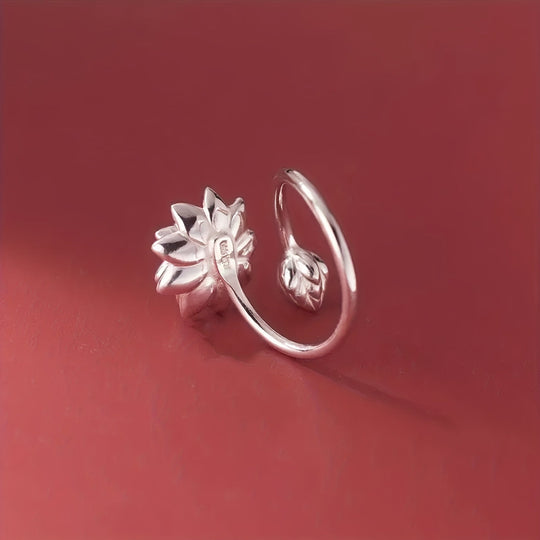 Adjustable Lotus Flower Ring